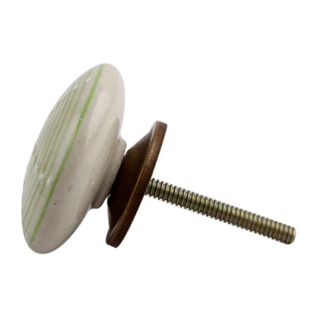 Pea Green Flat Ceramic Cupboard Knob